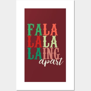 Falalalala-ing Apart retro distressed typography colorblock tee | Falling Apart | Seasonal Depression | Office Christmas Holiday Party Shirt Posters and Art